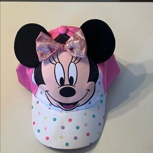 Disney Pink and White Minnie Mouse Baseball Cap